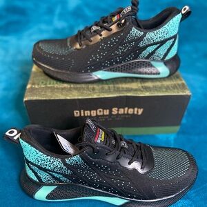 Black & Teal Safety Shoes